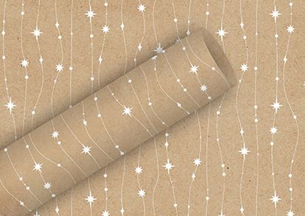 Braun & Company Geschenkpapier By Nature Kraft Glitzerkette 2 m x 70 cm