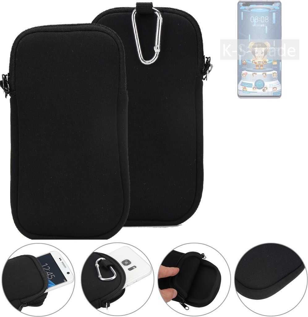 K-S-Trade Neopren-Hülle Handyhülle kompatibel mit Huawei nova 7 SE 5G Lohas Edition Schutzhülle Neoprenhülle Sleeve Schutz-Hülle Gürtel Tasche