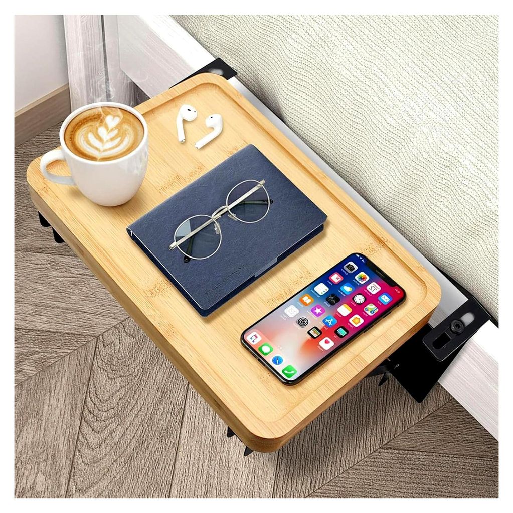 Verstellbare Bettablage zum Einhängen aus Holz für Etagenbetten und obere Betten, 30x20cm