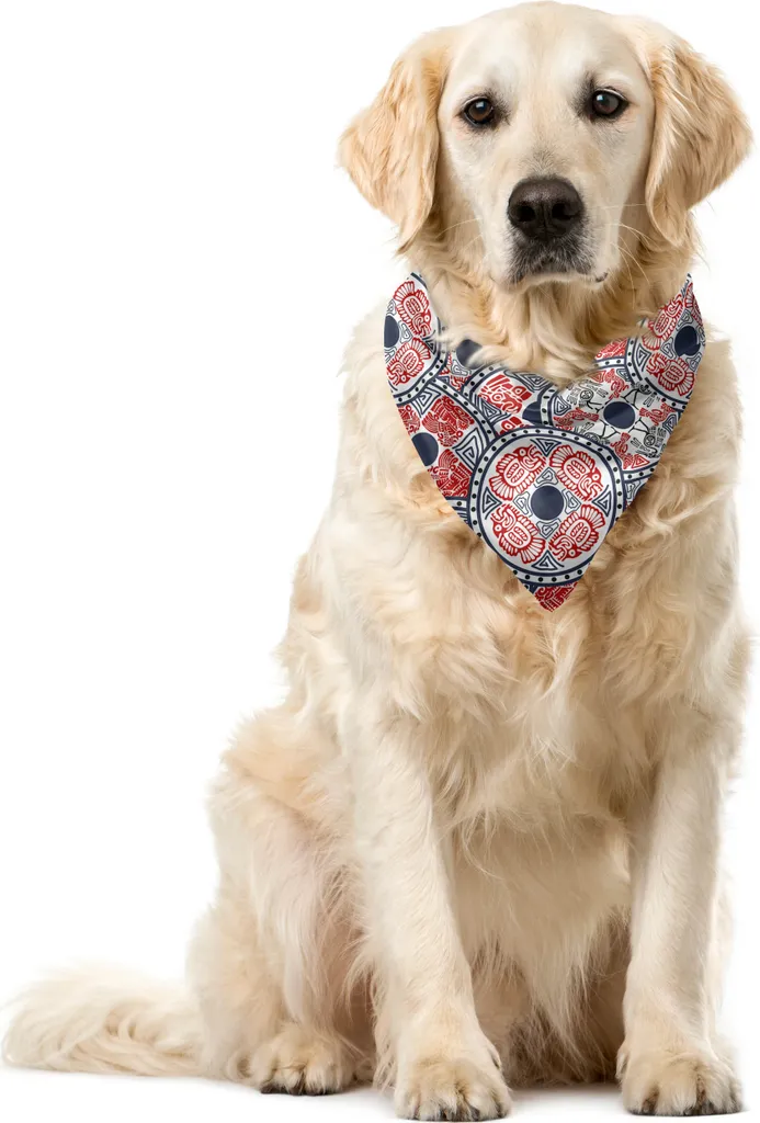 Bandana Pet Abakuhaus Fantasia Etnica 55x55 cm | Look Iconico Blu Vermiglio