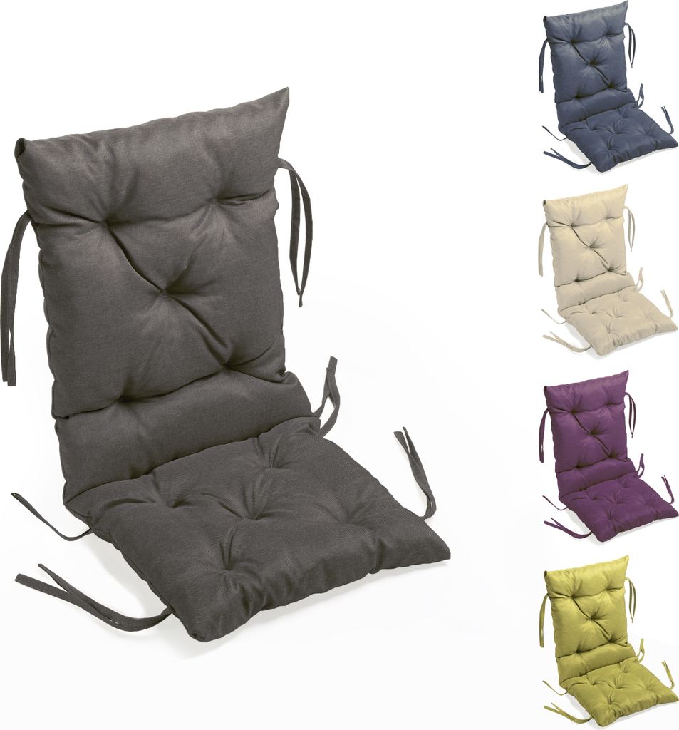 sunnypillow Bankauflage Stuhlkissen Bankkissen 40 x 40 x 40 cm Sitzkissen und Rückenkissen für Hollywoodschaukel Polsterauflage Auflage - Anthrazit