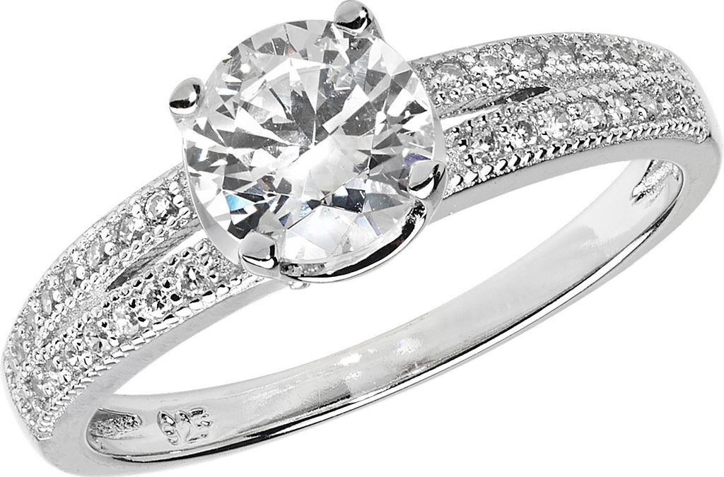 Eleganter 925 Sterling Silber Solitär Verlobung Damen - Ring mit Zirkonia, 58 (18.5); TRS22281RSQ