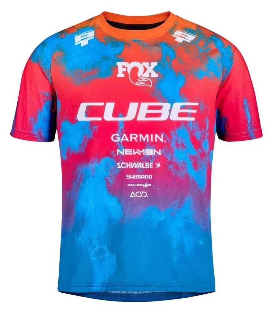 Cube Actionteam Kurzarm Enduro Trikot Blau M Kinder Blau M
