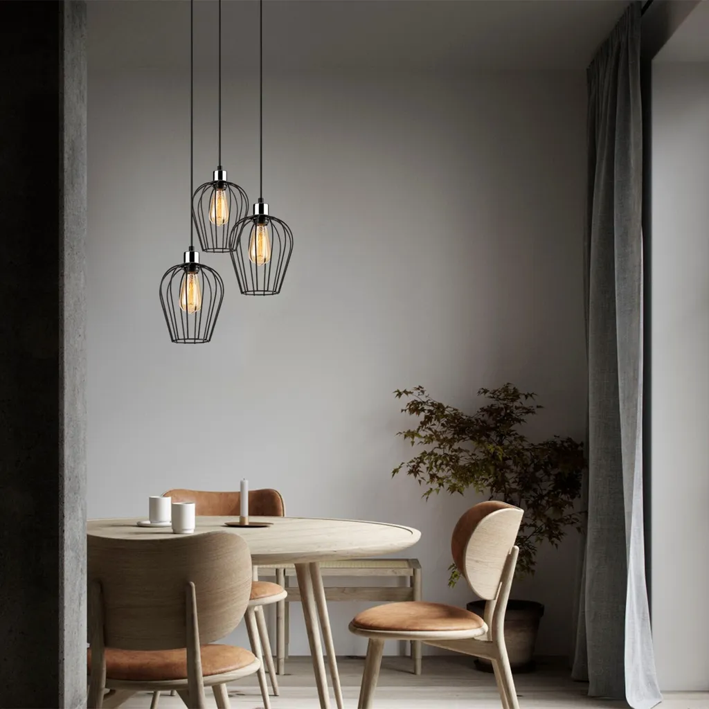 Occasione! Lampadario Opviq Tel-Tel Nero Metallo - Stile Industrial