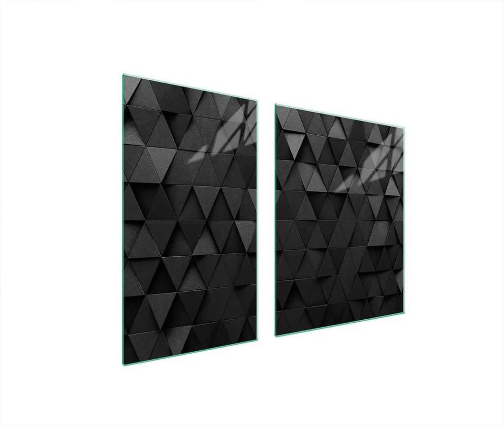 Piastre copri fornelli 2 pezzi 100x52 Ceramica copri piano cottura vetro tagliere modello nero