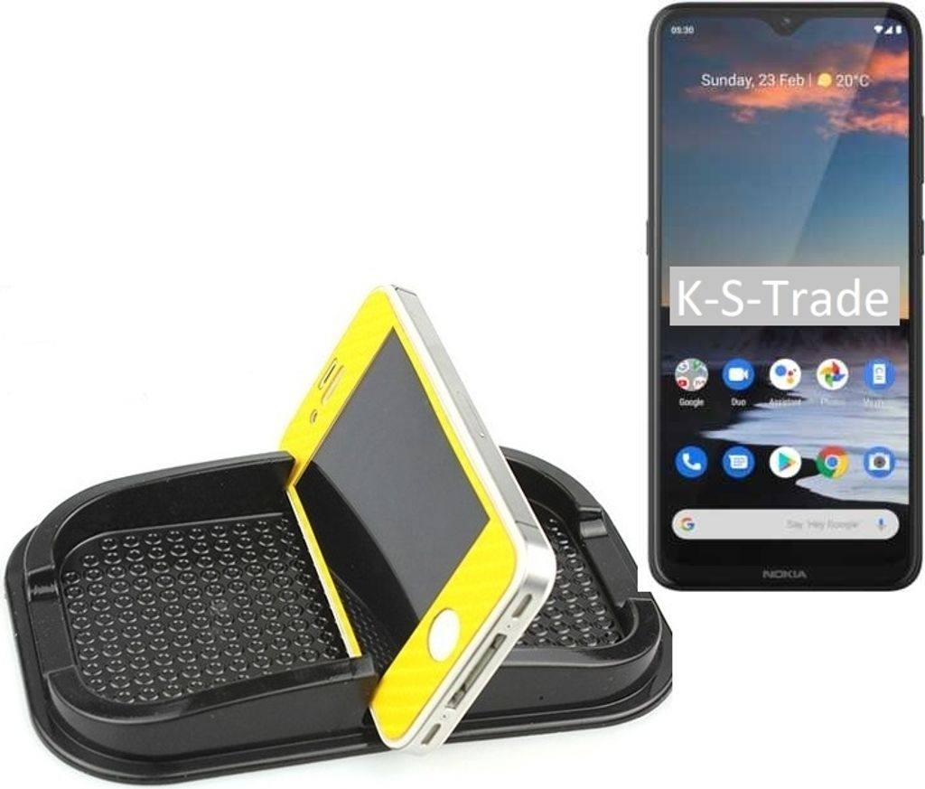 K-S-Trade Auto Anti Rutsch Matte Smartphone-Halter kompatibel mit Nokia 5.3 Haft Pad Armaturenbrett Handy-Halterung Silikon