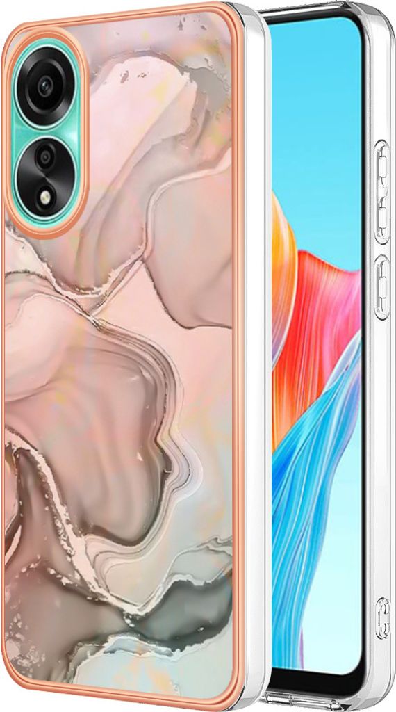 Hülle für Oppo A78 4G Muster TPU Silikon Stoßdämpfer Bumper Schutzhülle Beige