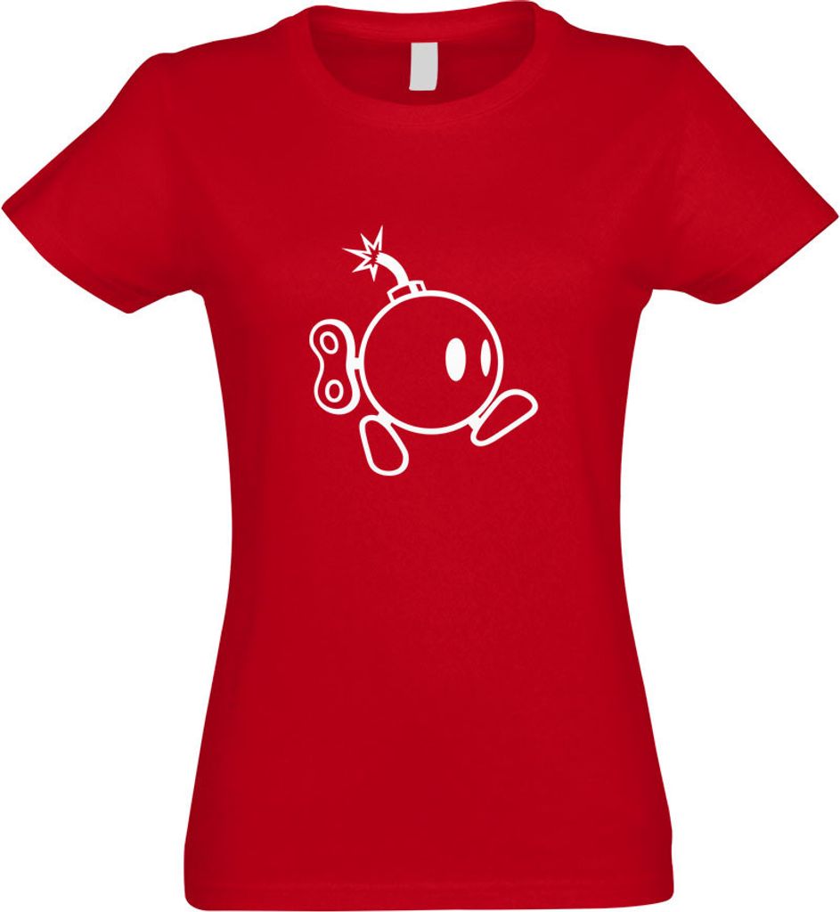 Kiwistar - T-Shirt tailliert - Damen - rot - Bomber Running Bomb - mit Motiv Bedruckt - Funshirt Design - Sport - Freizeit - Damen - L