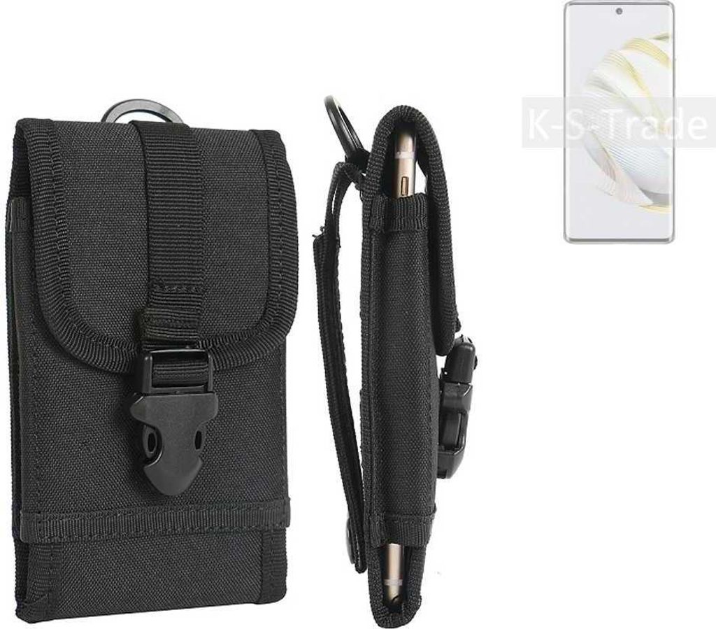 K-S-Trade Holster Handy Hülle kompatibel mit Huawei nova 10 Holster Handytasche Gürtel Tasche Schutz Hülle Robust Outdoor schwarz