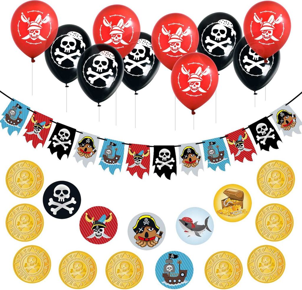 Oblique Unique Piraten Party Kindergeburtstag Deko Set - Girlande + Luftballons + Konfetti