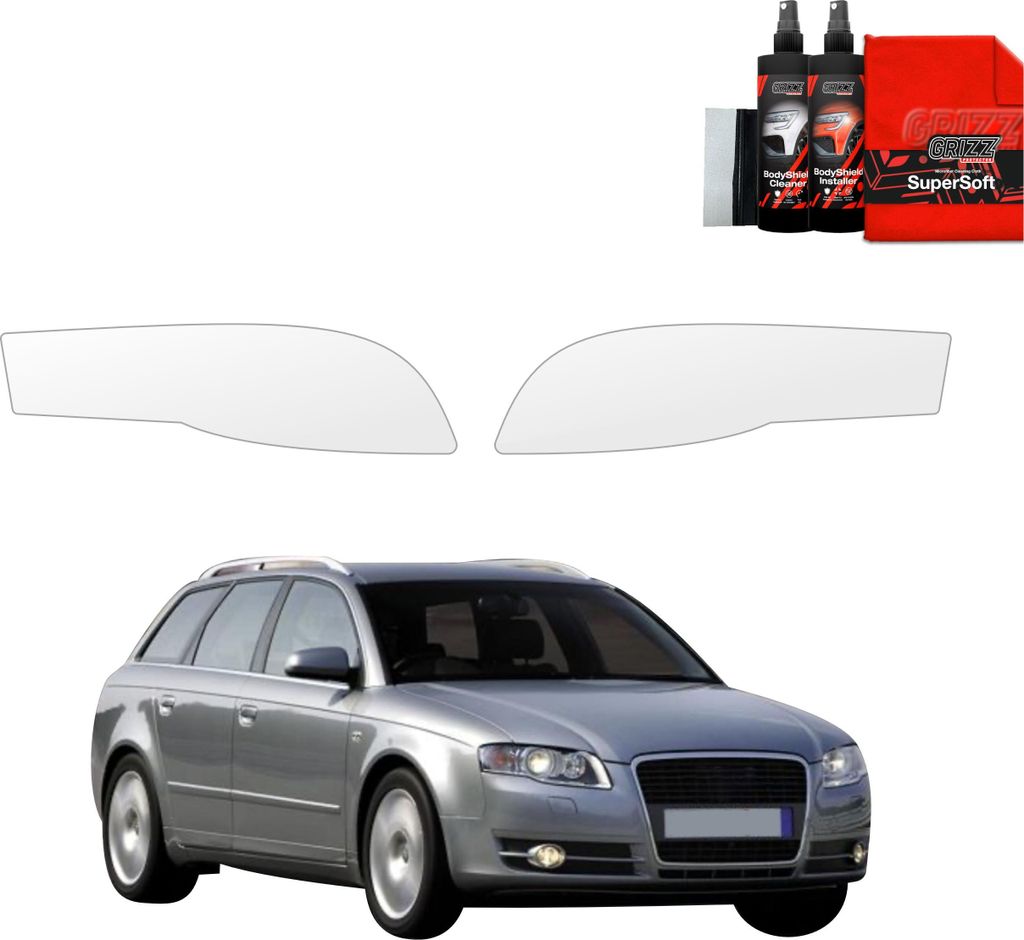 2in1 Schutzfolie für Scheinwerfer - Audi A4 B7 Avant (2004-2008) Grizz Protector