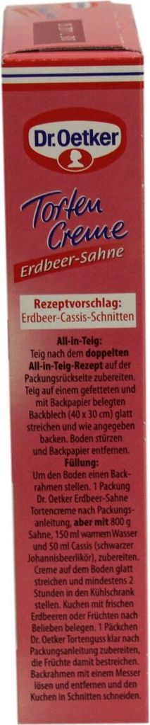 Dr. Oetker Tortencreme Erdbeer Sahne  mit Edbeerstückchen Produktbild 4