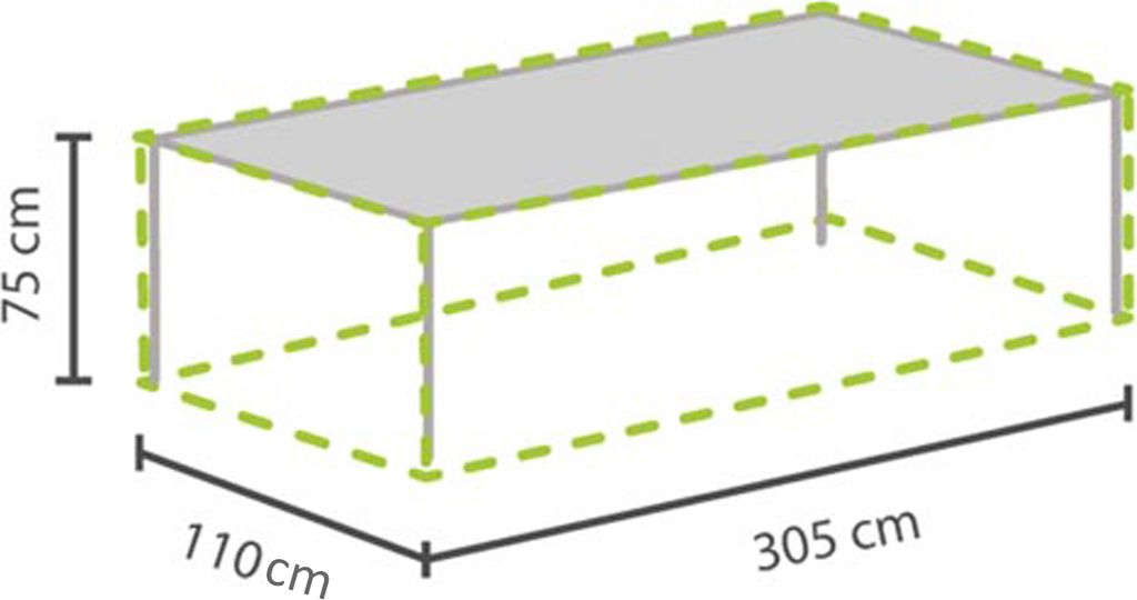 Perel Outdoor Tischschutzhülle 305 x 110 x 75 cm, Produktbild 