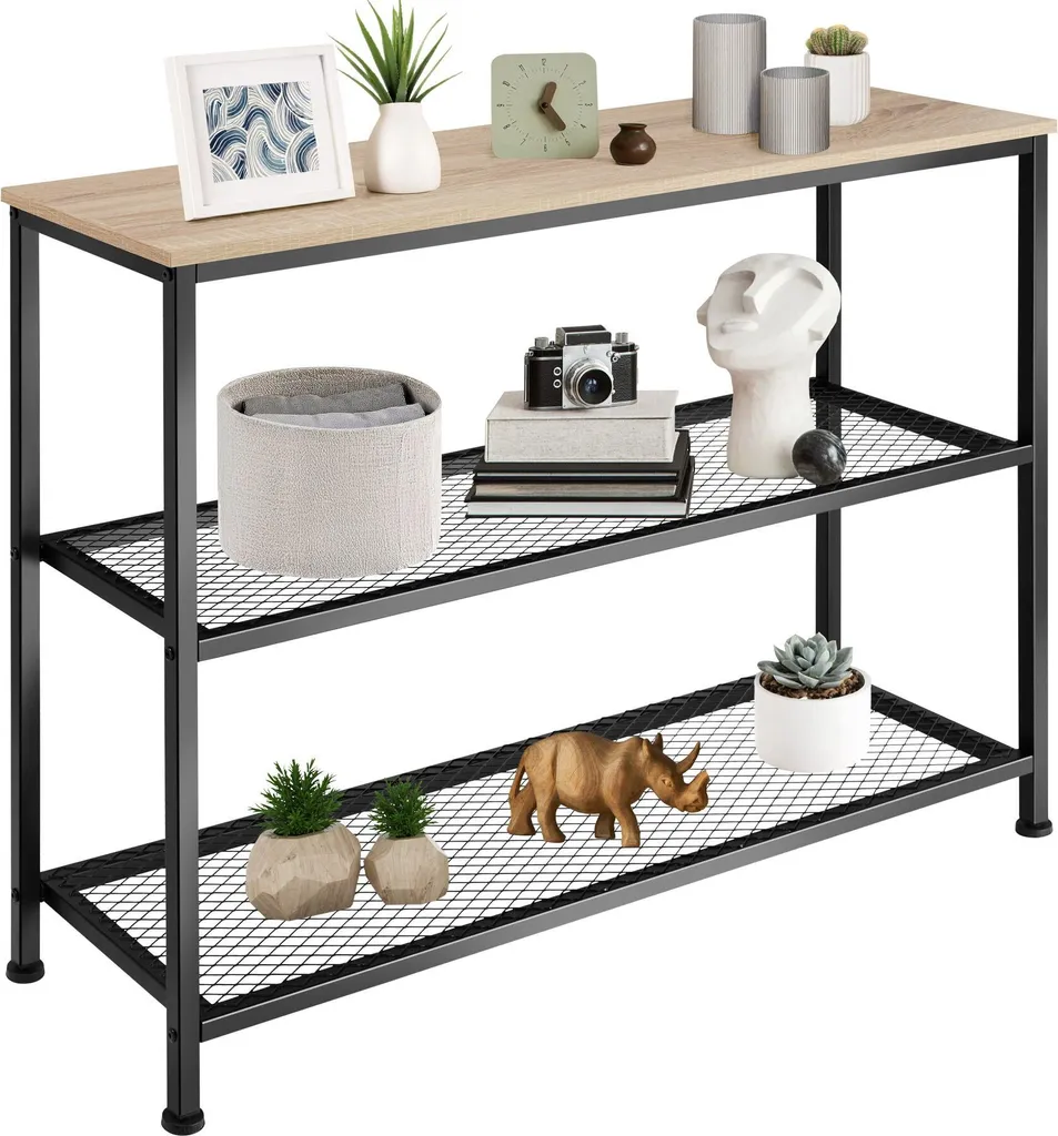Table Console Chêne Sonoma 100cm - Plateau Bois et Structure Métal - 8