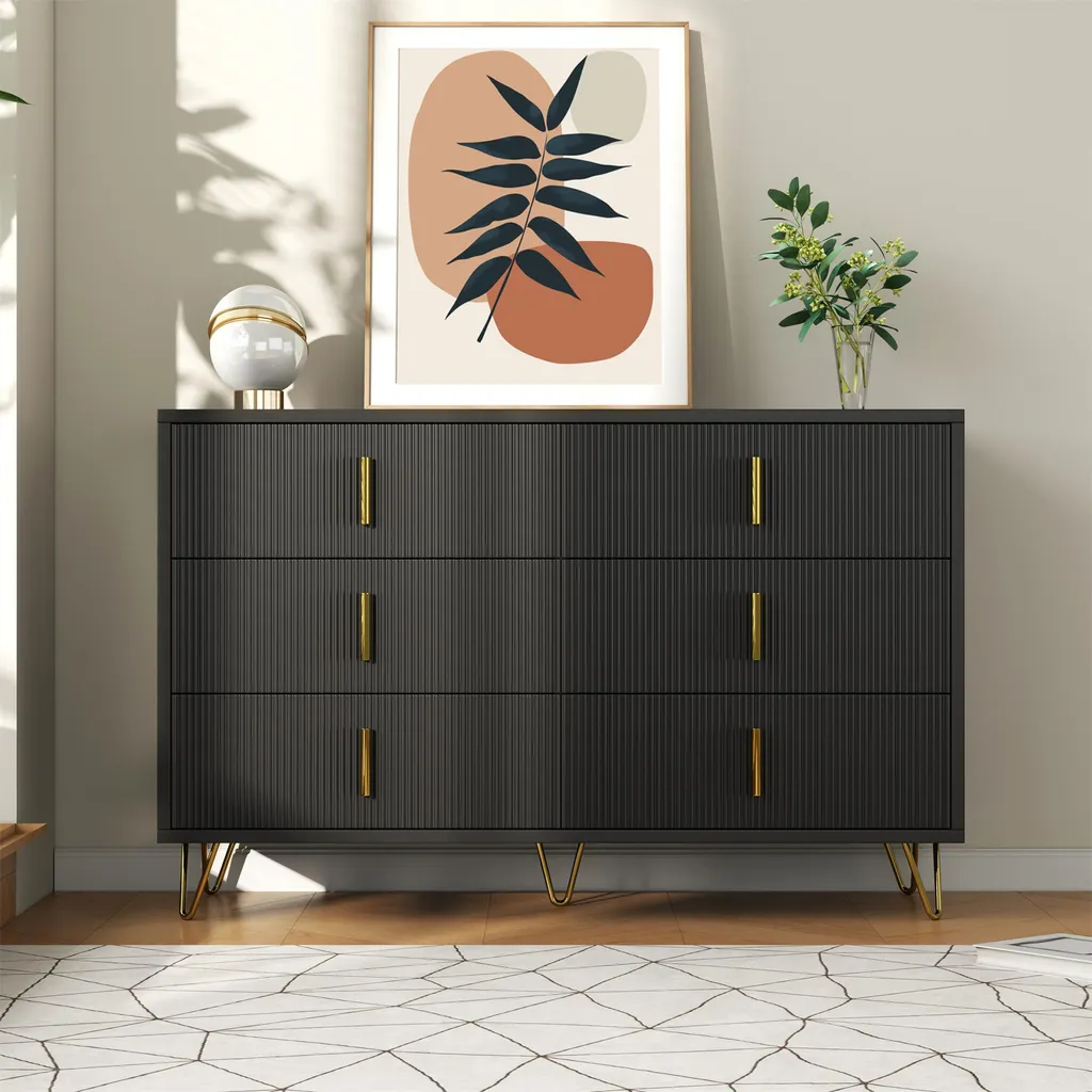 Optimisez votre rangement avec cette commode 120 cm à 6 tiroirs