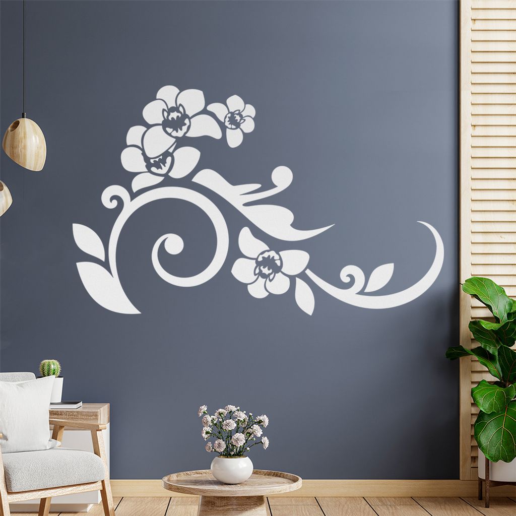 Orchidee - Linien Wandtattoo in 6 Größen - Wandaufkleber Wall Sticker - Dekoration, Küche, Wohnzimmer, Schlafzimmer, Badezimmer