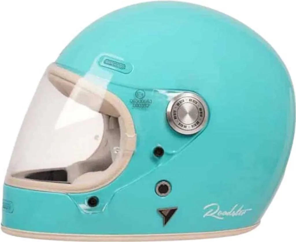 Casque intégral By City Roadster III Bleu XS en fibre de verre vintage