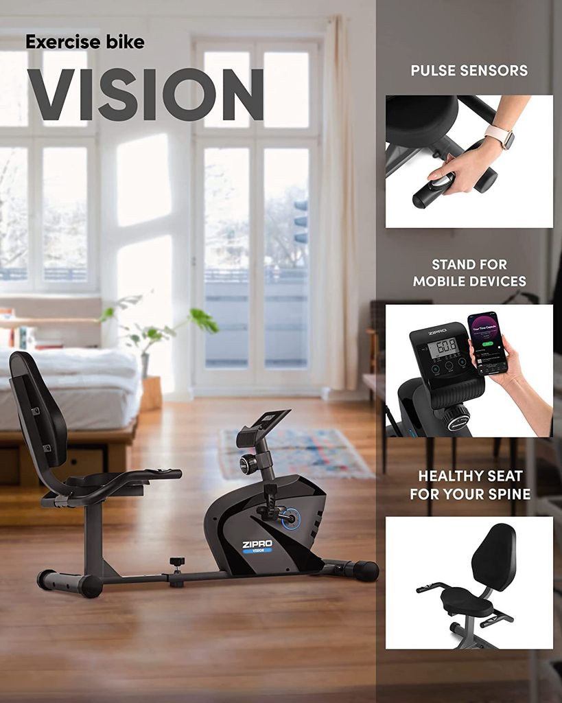 Zipro Erwachsene Horizontales Magnetisches Fitnessbike Produktbild 3