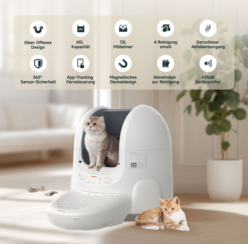 Amicura Cura 2 Selbstreinigende Katzentoilette, 65L, mit Produktbild 2