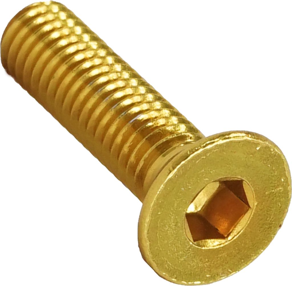 Alu M6x35 Senkkopfschraube Gold