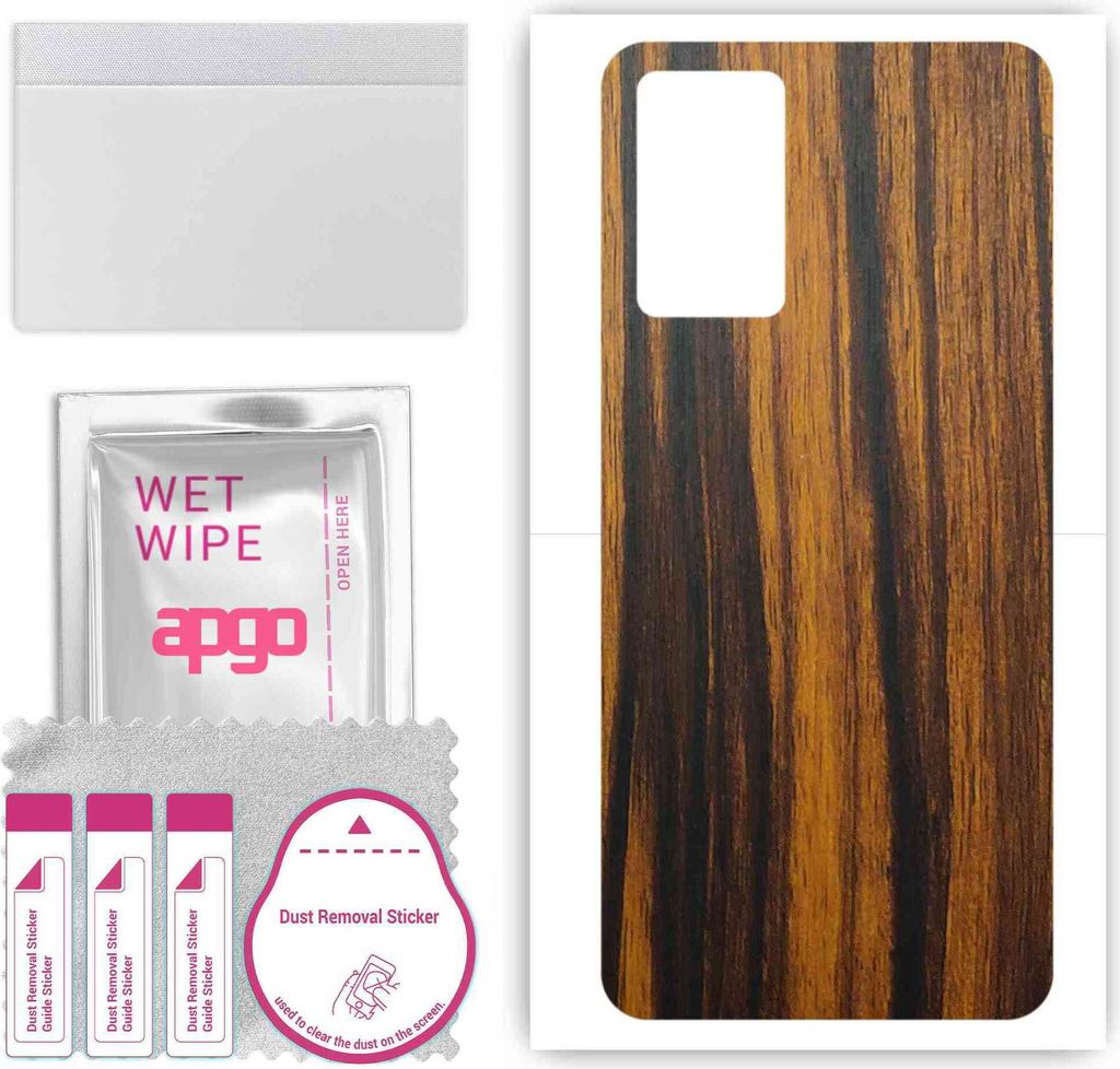 apgo Rückseite Schutzfolie, Skin, kompatibel mit Oppo K10, Hinten Displayschutzfolie aus Vinylfolie, kratzfest, einfache Montage - Tigerwood