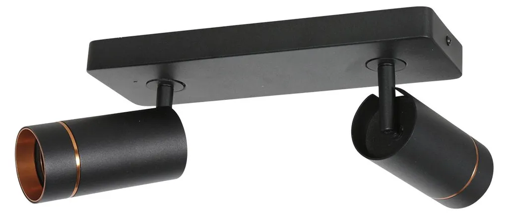 Spot Noir en Métal Robuste DownLume Steinhauer Montage Saillie GU10 IP20
