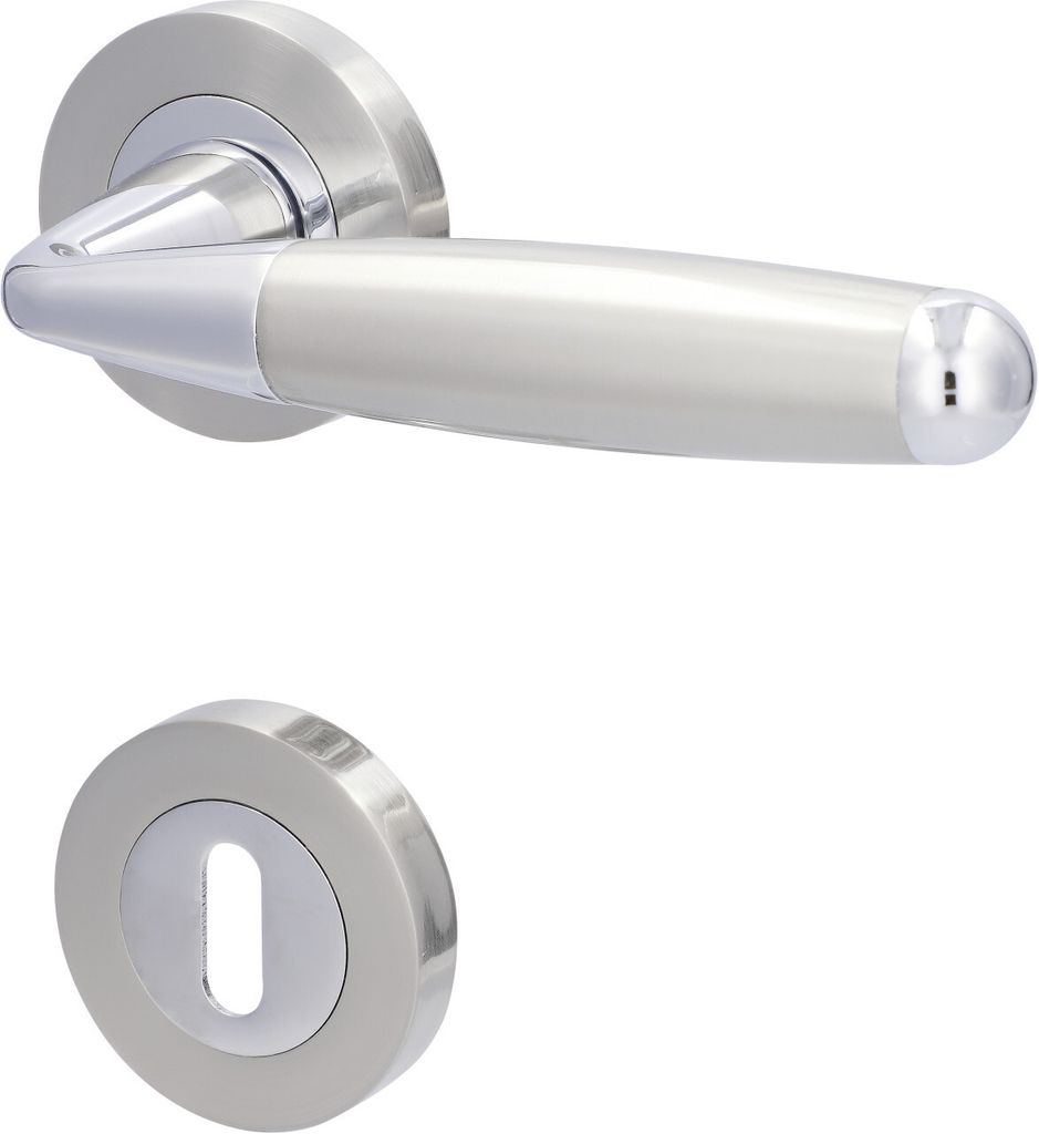 Alpertec BB-Rosettengarnitur Solid 8 Edelstahl silber rund Produktbild 
