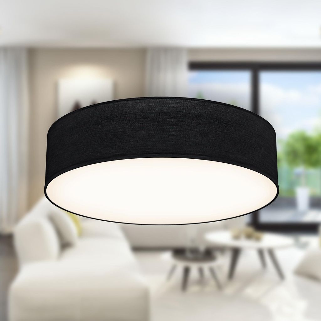Plafondlamp met stoffen kap, geschikt voor de woonkamer, Productafbeelding 