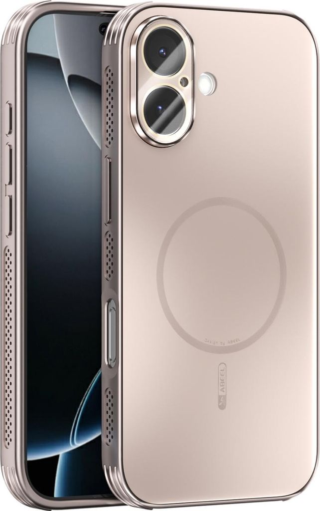 Matte PC TPU Hülle für iPhone 17 Magnetische Handyhülle mit Linsenabdeckung und Wärmeableitung Stoßstange Gold