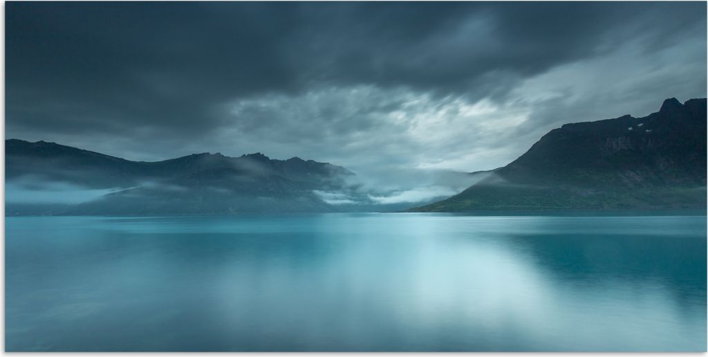 MuchoWow Poster Meer - Berge - Norwegen 160x80 cm - Foto Poster