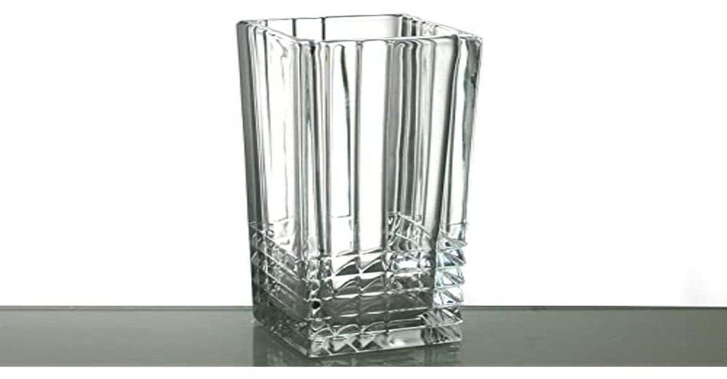 Bormioli Rocco Vase 2000 Duemila H.Cm 23 Quadro Florero Blumenständer aus Glas Bormioli, 23 cm
