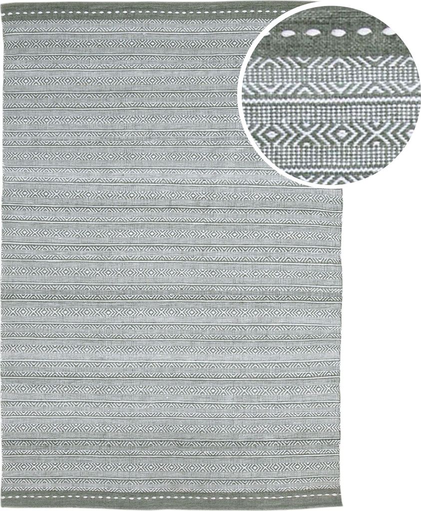 AXI Rhodos Outdoor-Teppich, Grün, Rechteckig | Gartenteppich für kleine Sitzbereiche / Bistro-Set | Außenteppich für Garten / Balkon / Terrasse...