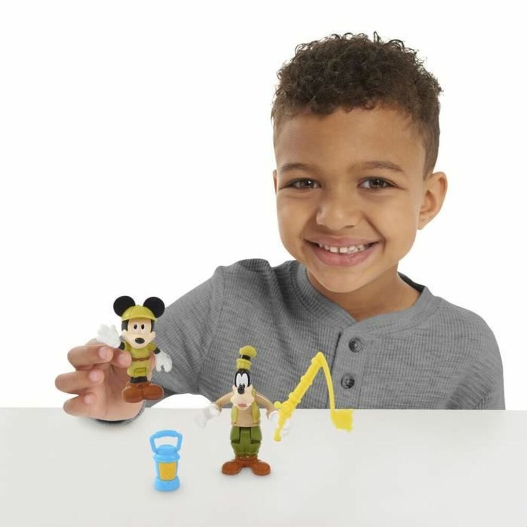 Mickey, 2 bewegliche Figuren 7,5 cm mit Zubehör, Thema Camping, Spielzeug für Kinder ab 3 Jahren, MCC043