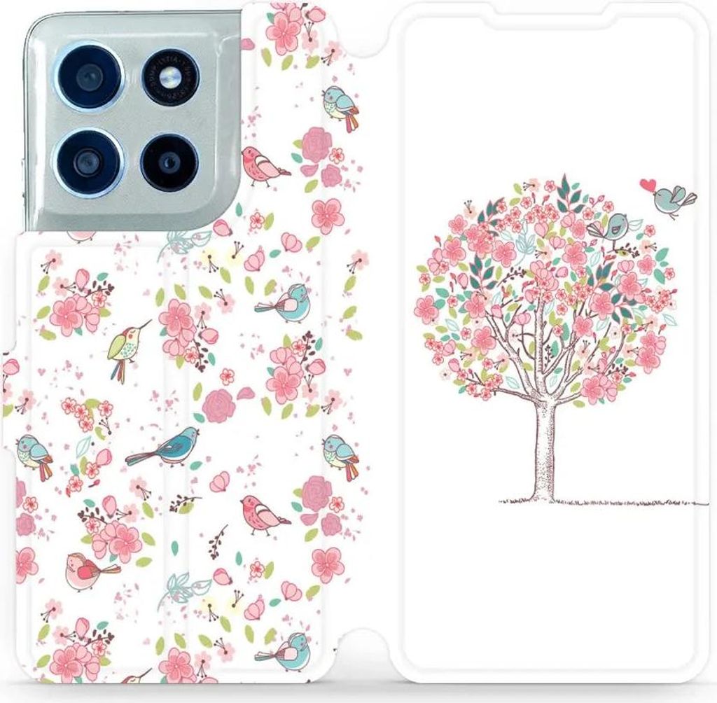 Handyhülle mit klappe für Motorola Moto G56 5G, Mobiwear Book, Rosa Hain