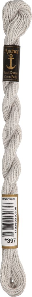 Anchor Perlgarn Stärke 5 4585000-00397 perlgrau Stickgarn, 100 % Baumwolle, 5g Strängchen