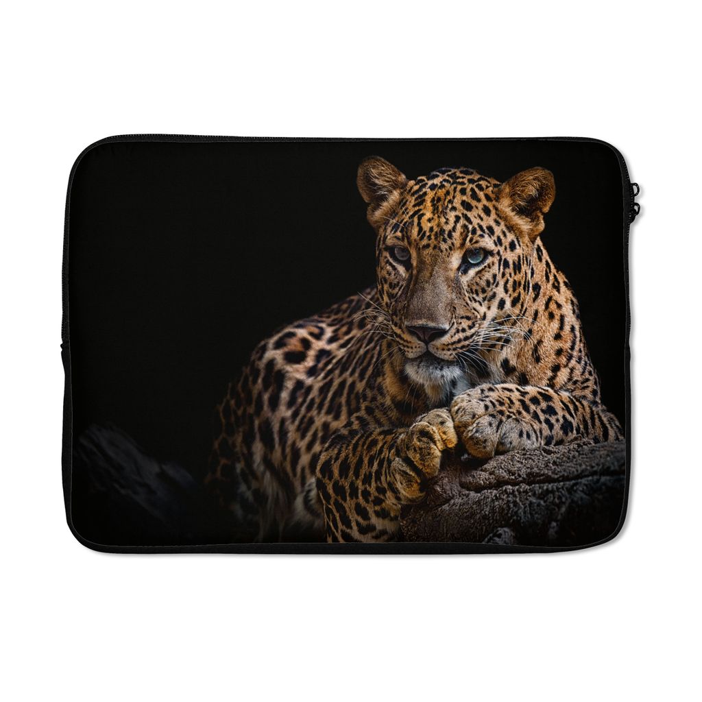 MuchoWow Laptop Hülle 14 ZollWildtiere - Panther - Porträt - Schwarz - Tiere Laptoptasche - Laptoptasche - Stoßsicher - Schutzhaube