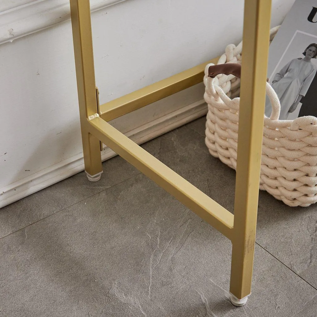 Console d'Entrée Design Bolt Edge - Table d'Appoint Or et Verre 100 cm - 5