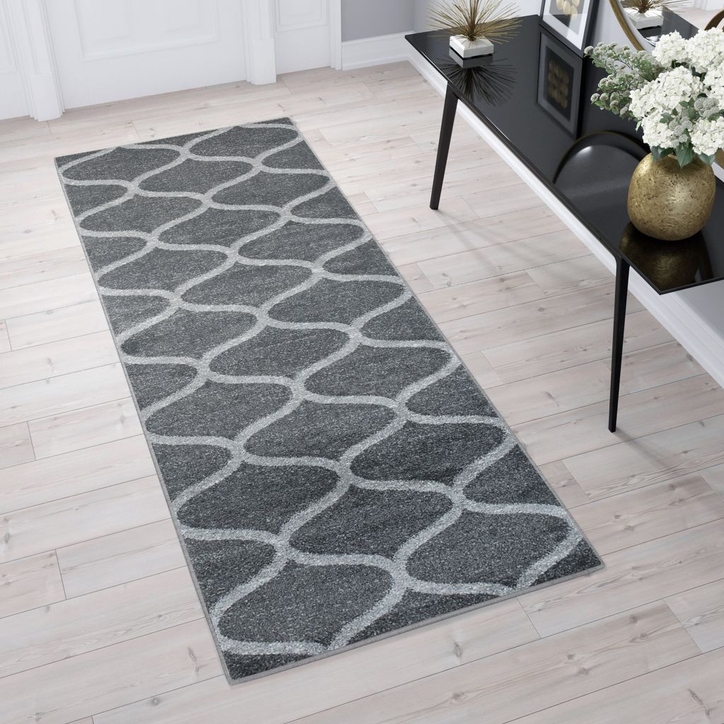 Teppichläufer Meterware Flur Brücke Wohnzimmer Schlafzimmer Kurzflor Modern Design Meliert Grau Beige 120 x 500 cm