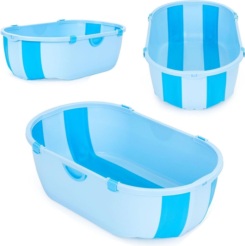 Kinderbadewanne faltbar mit Ablauf blau ECOTOYS