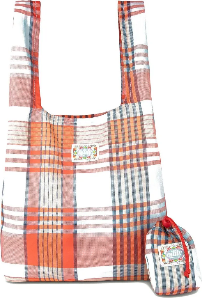 Shopping Bag Oilily Penelope Check Blue Haze: La Shopper Pieghevole Glam