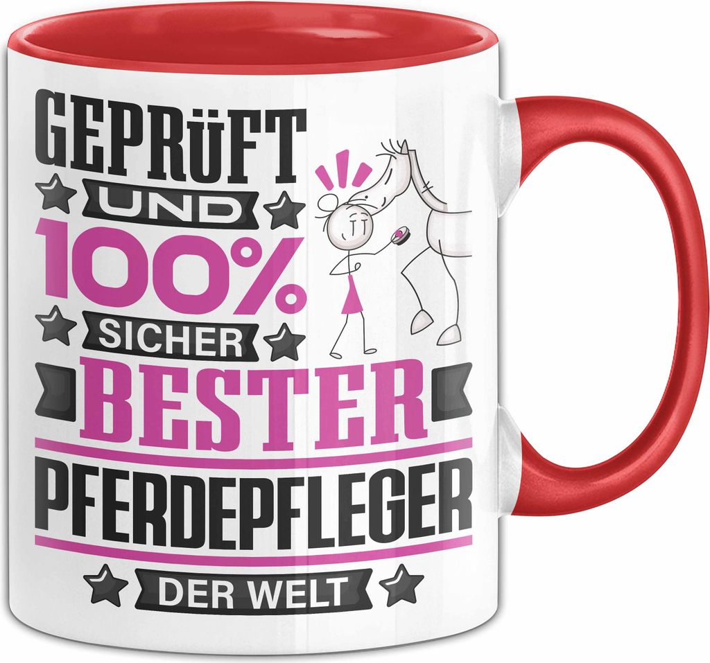 Pferdepfleger Geschenk Lustiger Spruch für Pferdepfleger Geschenkidee Bester Pferdepfleger Der Welt (Rot)