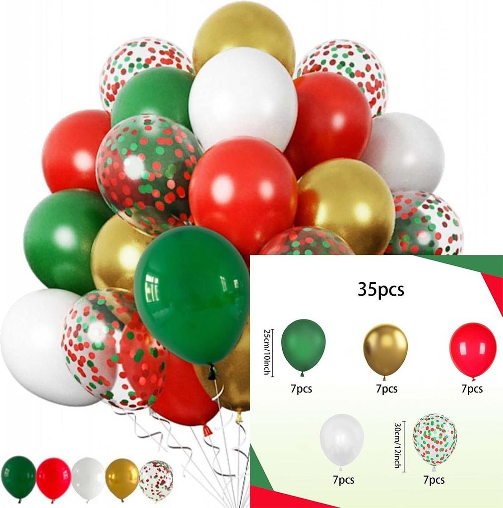 INF Weihnachtsballon Set - Festliche Partydekoration für Feiertagsfeiern