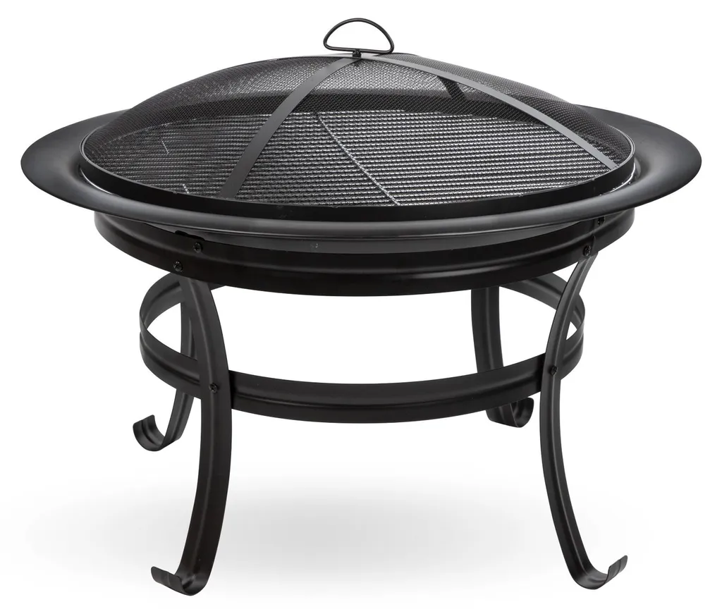 Brasero cheminée extérieur et barbecue noir Girona FS 750 avec conduit