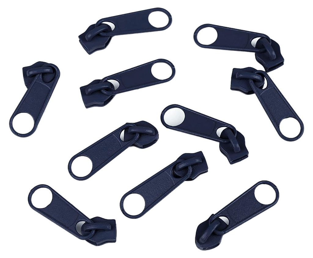 10 Reißverschluss Zipper für Endlosreißverschluss, 3mm, nachtblau