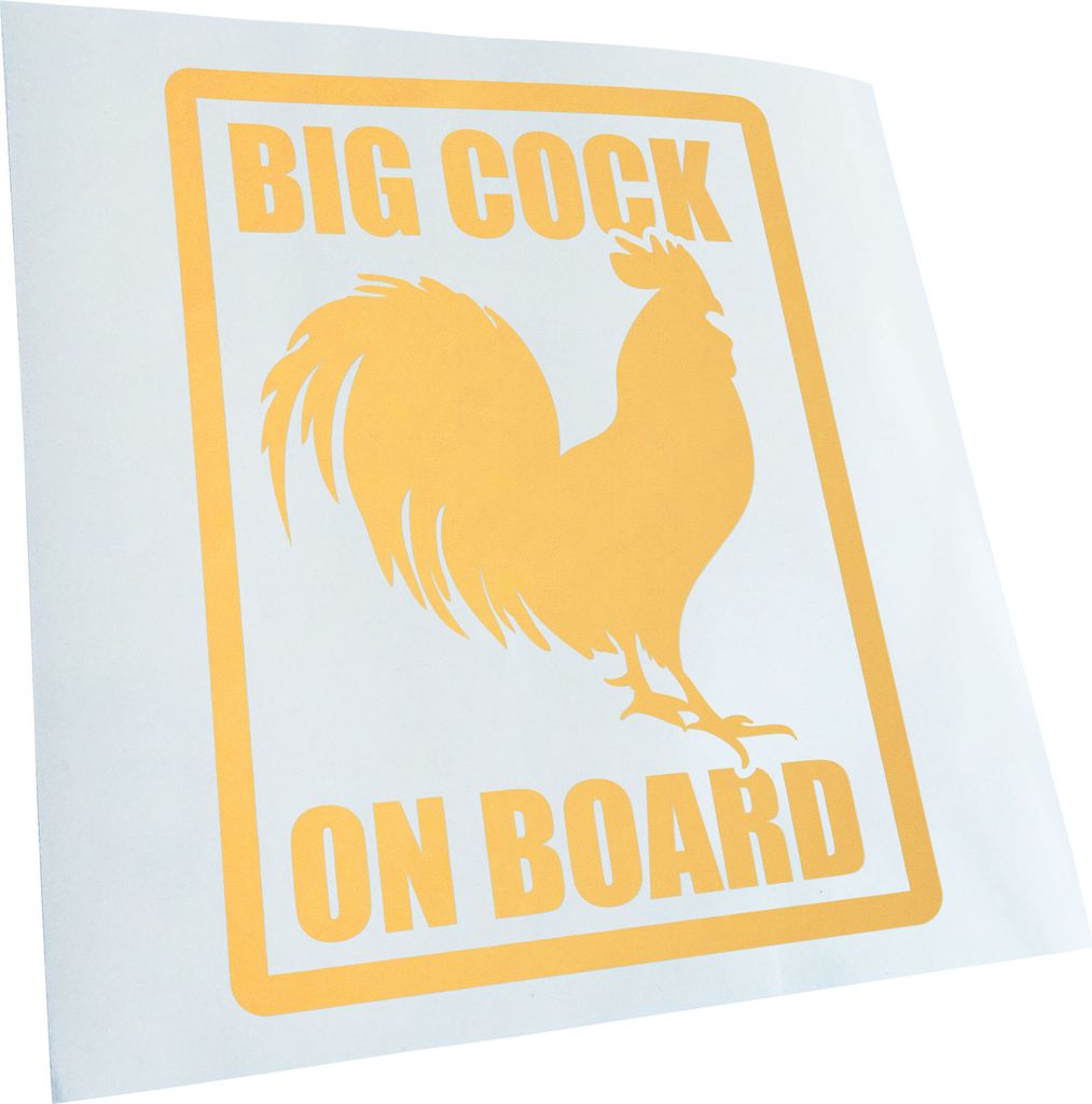 Kiwistar - Autoaufkleber - Big Cock on board - Gelb - 13x10cm - Aufkleber für Auto, Laptop, Fahrrad, LKW, Motorrad mehrfarbig JDM Decal Racing