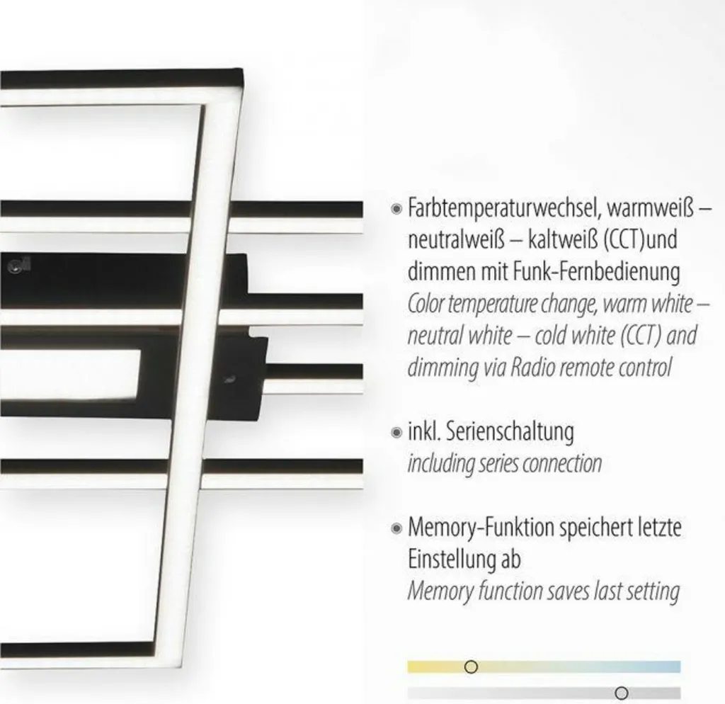 Lampada Soffitto LED 99cm Nera Dimmerabile Telecomando 230V - 24