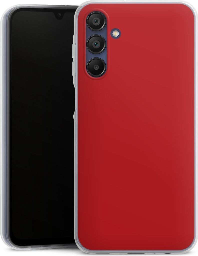 DeinDesign Handyhülle für Samsung Galaxy A15 Silikon Hülle Case Smartphone Schutzhülle Farbe Rot einfarbig