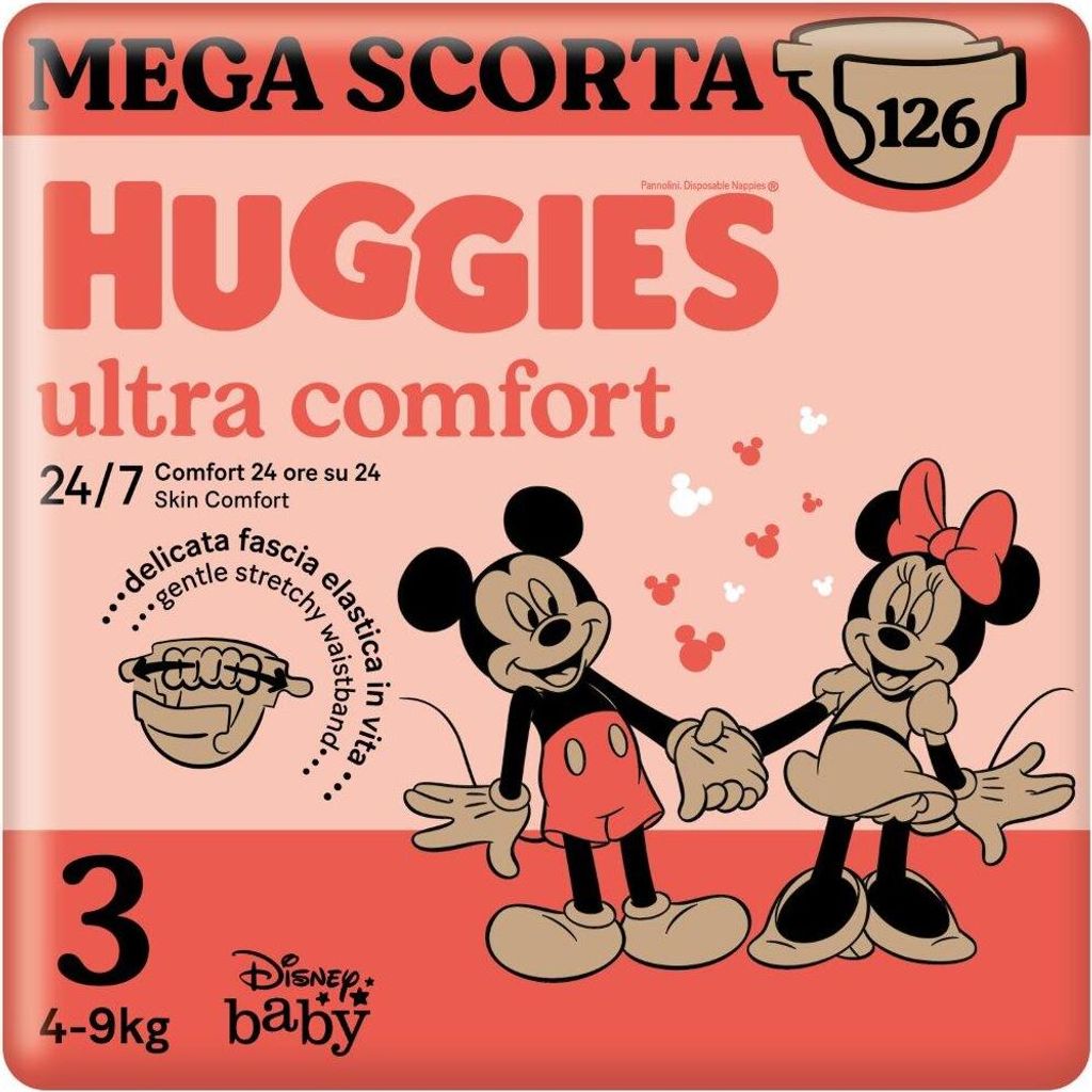 Huggies Ultra Comfort Mega Pack Größe 3 126 Windeln Mickey Produktbild 