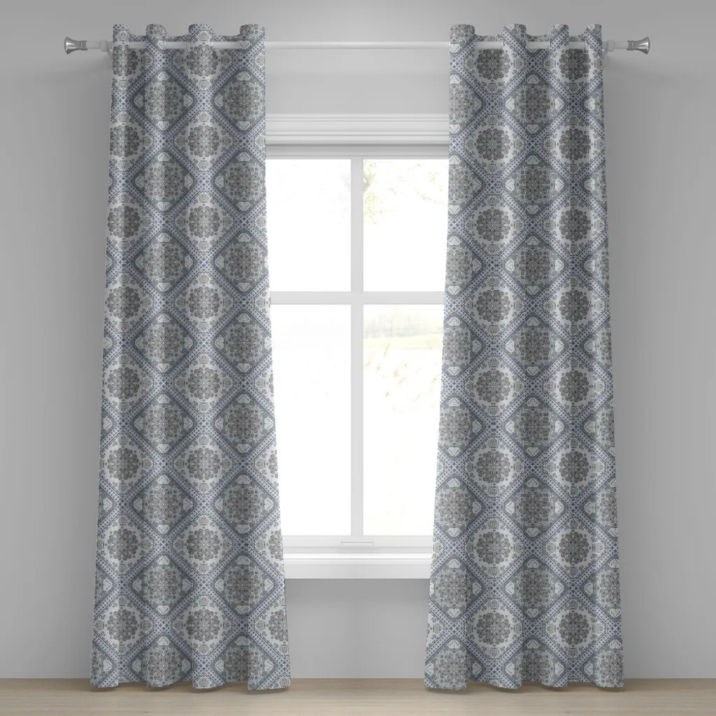 Rideau de salon à motifs orientaux pour ambiance zen 280x175 cm mauve
