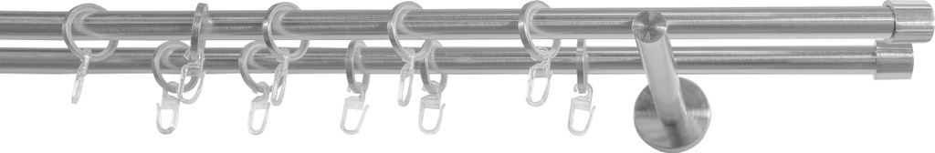 SN Deco - Stilgarnitur Brest, 19 mm, 2-Lauf, edelstahl optik, 200 cm